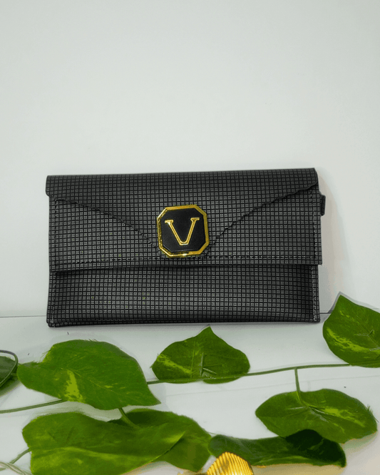 Dark Grey Color Clutch for Women with 2 Pockets and 1 Inner Zip. - SH Spark PK