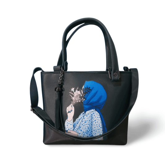 Dark Blue Color Handbag for Women with New Design and High Quality Print - SH Spark PK