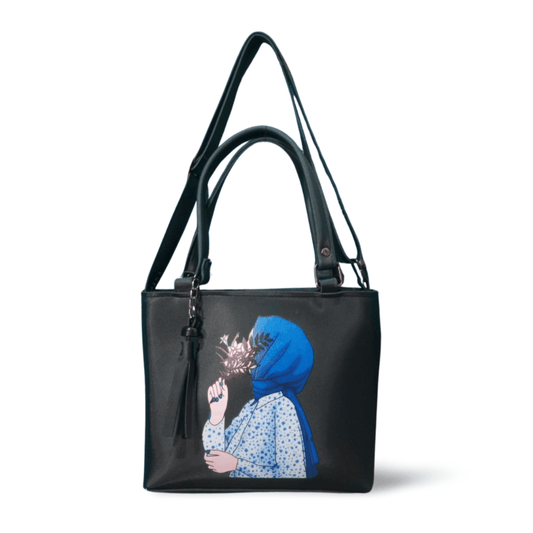 Dark Blue Color Handbag for Women with New Design and High Quality Print - SH Spark PK