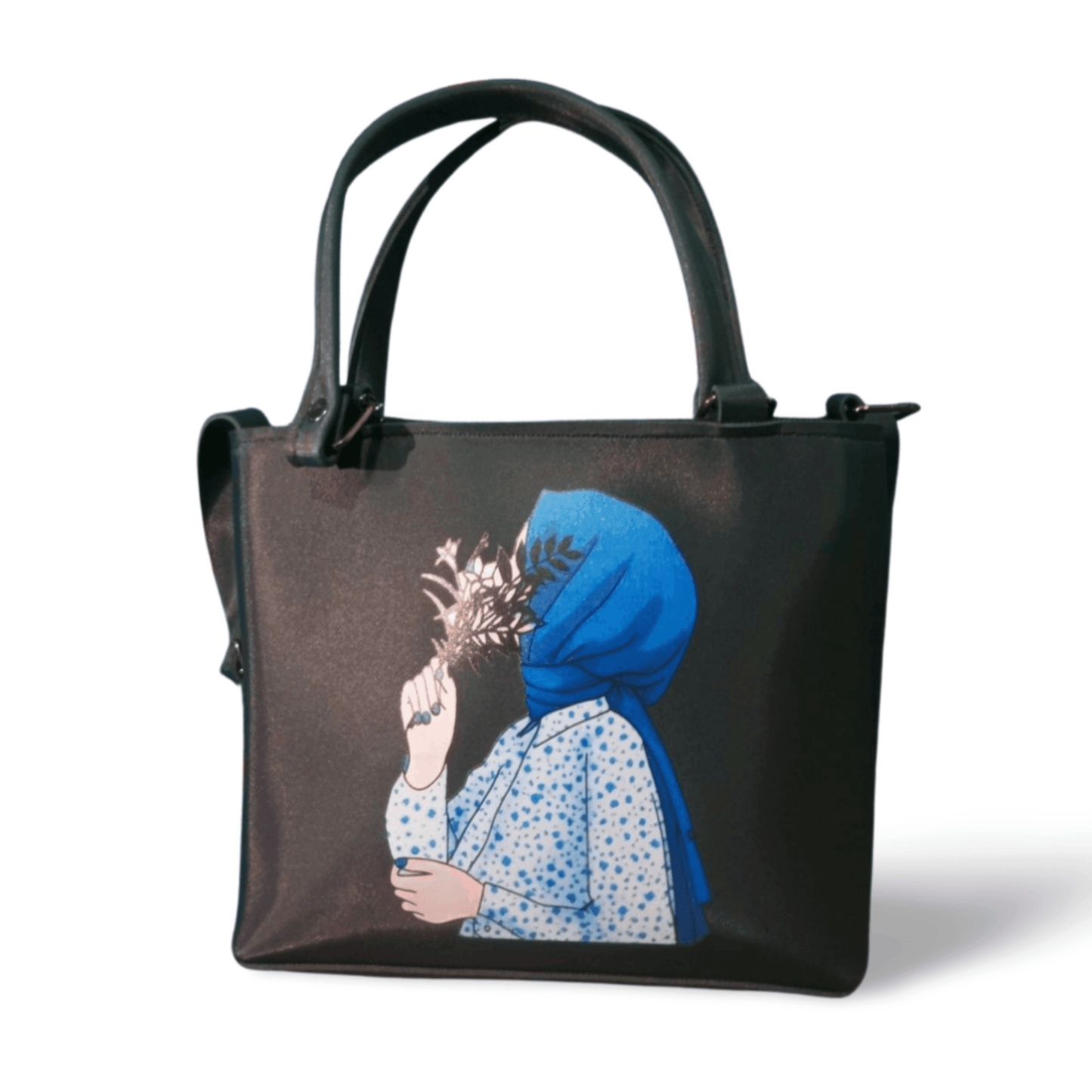 Dark Blue Color Handbag for Women with New Design and High Quality Print - SH Spark PK