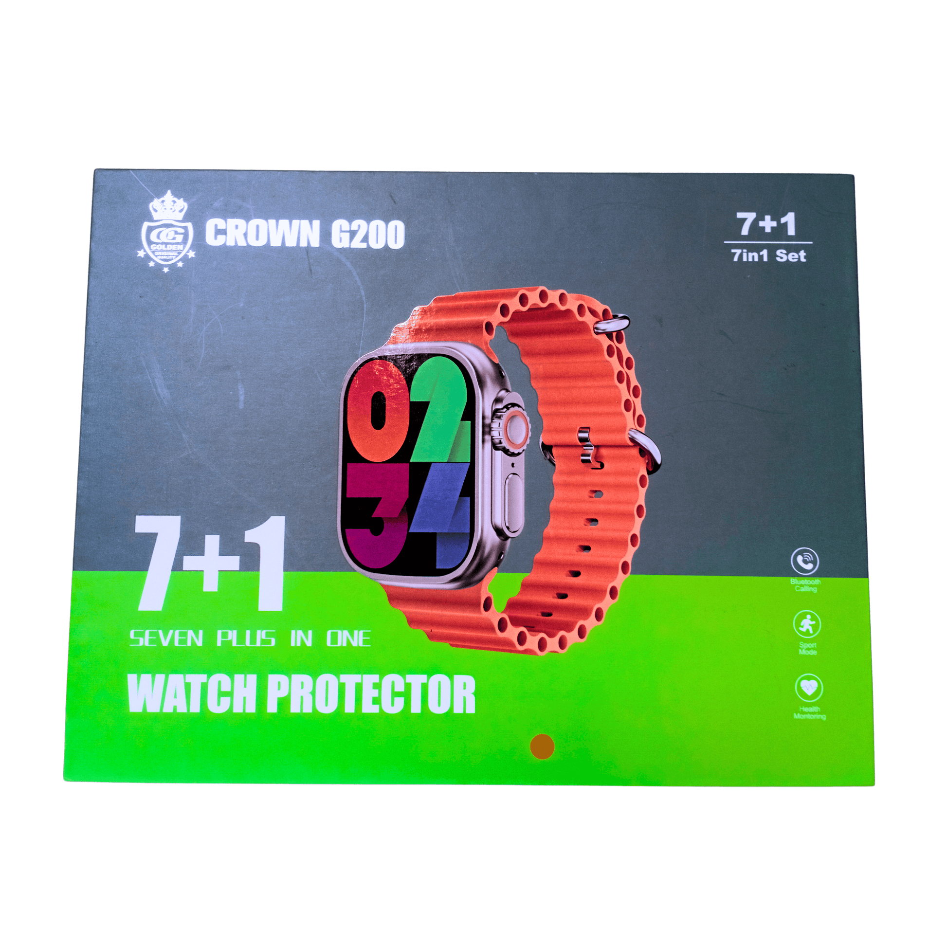 Crown G200 Smartwatch – 7 Free Straps + Charger | Bluetooth Calling Watch - SH Spark PK