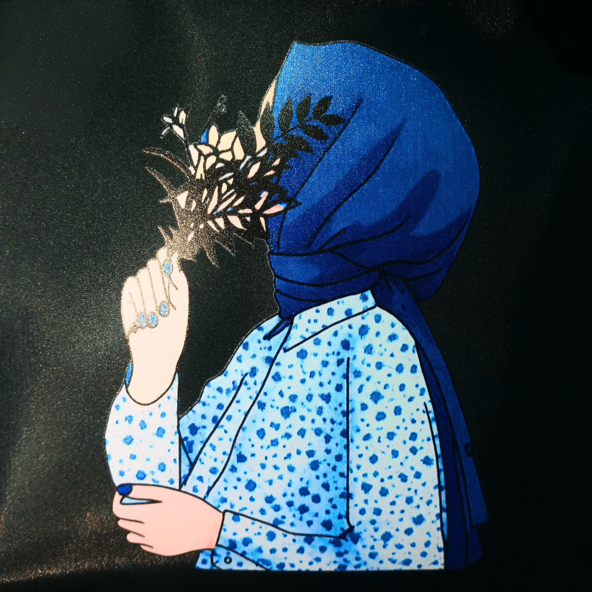 Dark Blue Color Handbag for Women with New Design and High Quality Print - SH Spark PK